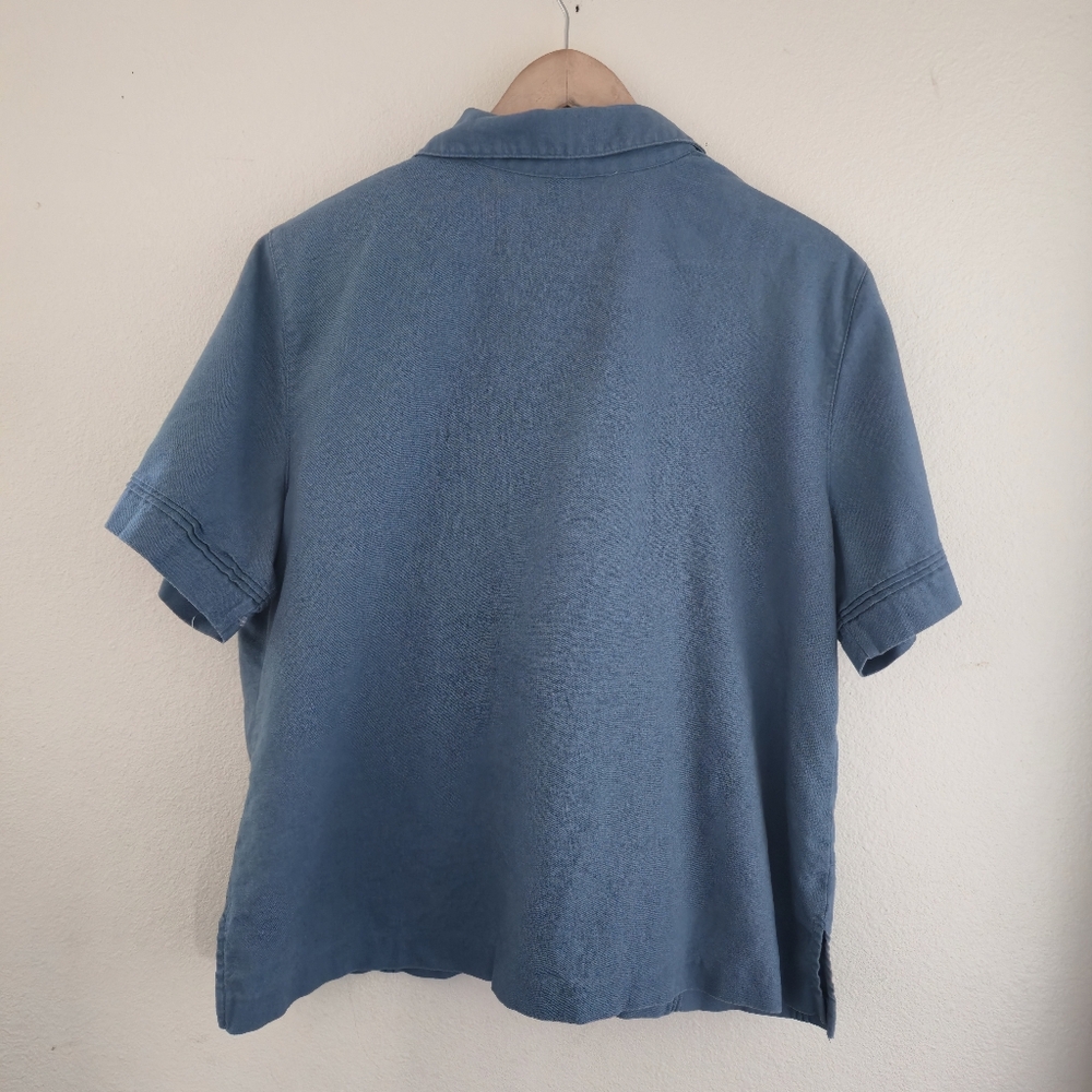 Vintage Alfred Dunner Blue Short Sleeve Shirt 18 - Picture 6 of 6